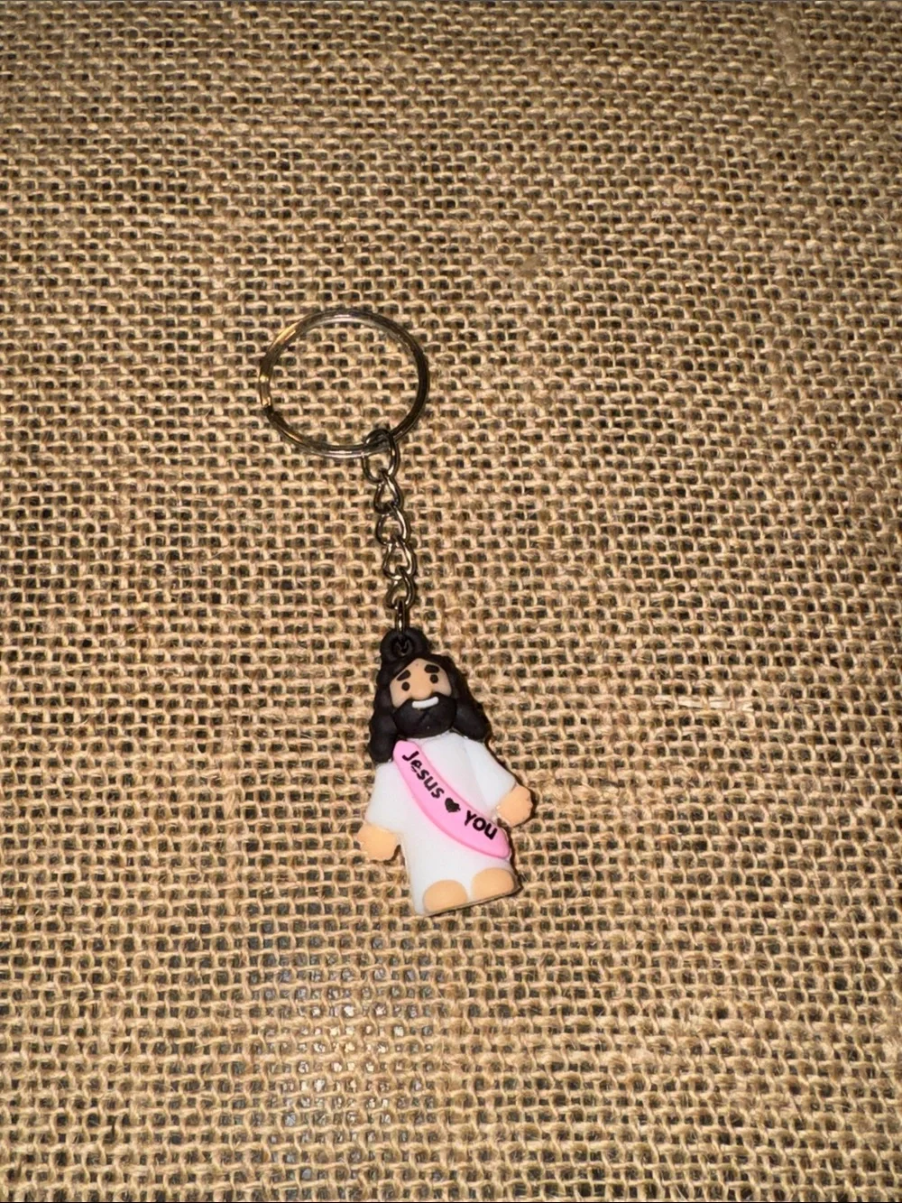 Pink Travel Inspirational Zip Around Jewelry Box with Baby Jesus Keychain